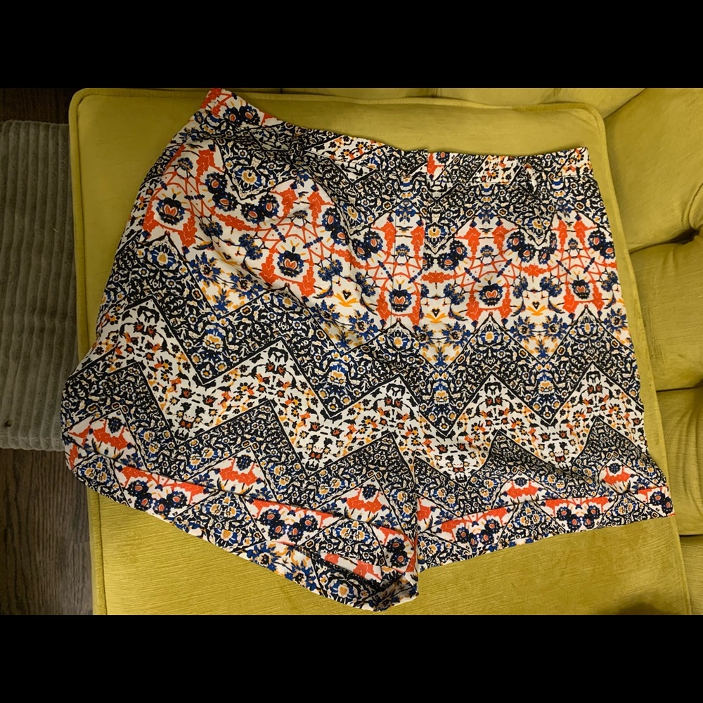 TopShop Tall High Waisted Patterned Shorts